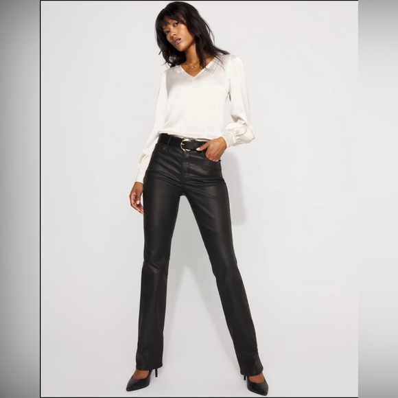 WHBM Faux Leather Bootcut Pants Sz 4 - Picture 7 of 7